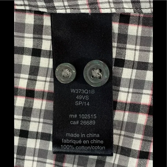 John Varvatos Men’s Medium Long Sleeve Shirt Checkered - Picture 10 of 13